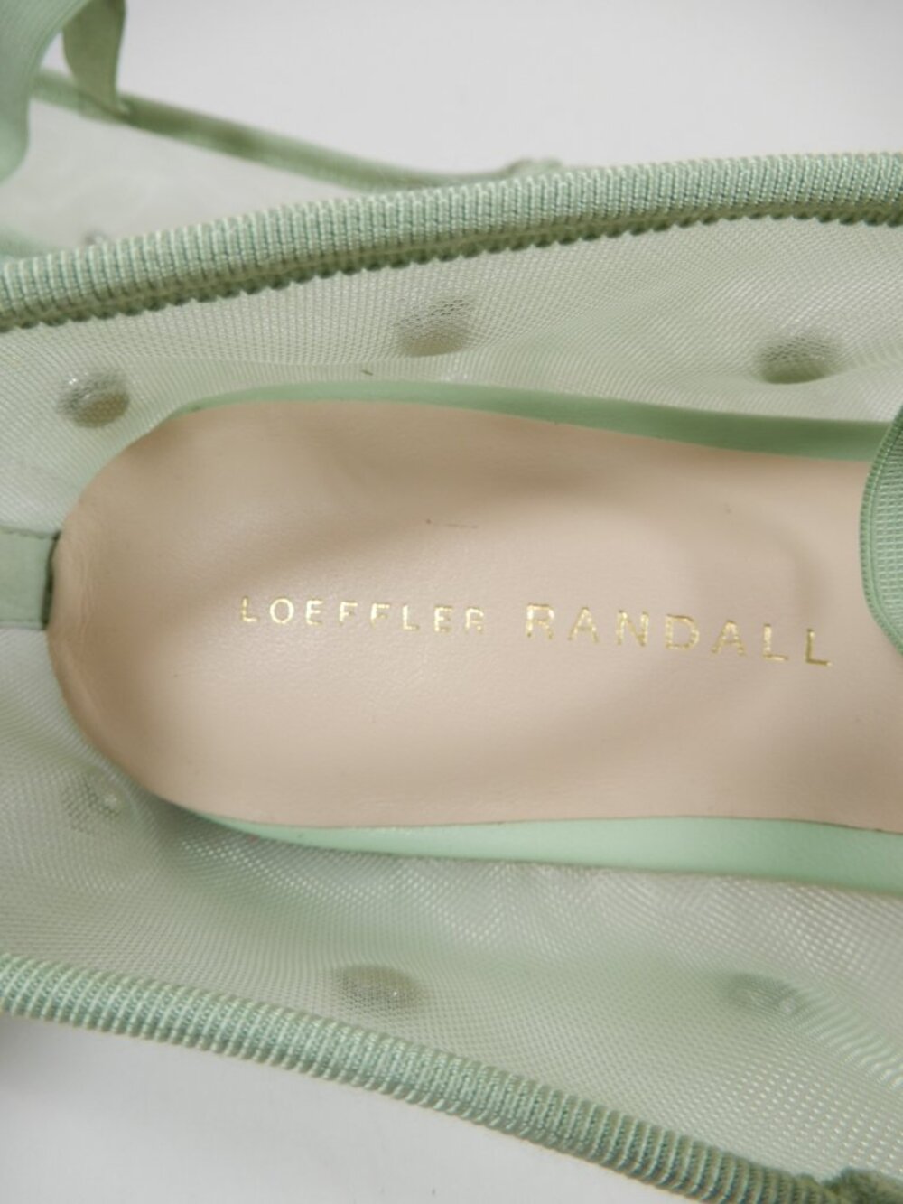 Loeffler Randall Leonie Mary Jane Ballet Flats Size 10 Crystal Mesh Seafoam NEW - Picture 8 of 16
